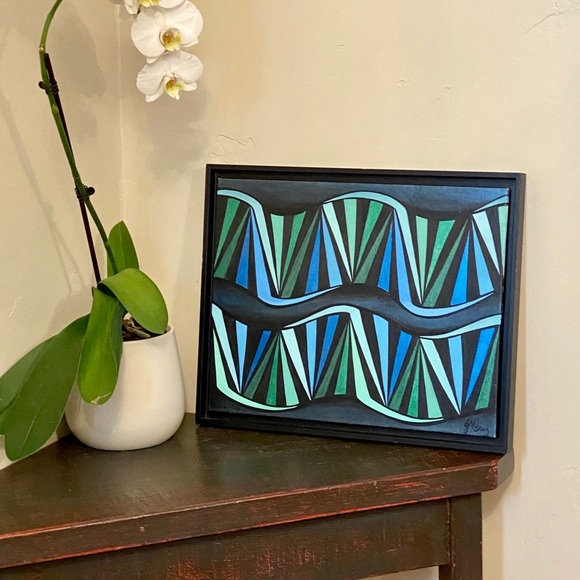 Flowing whaters of Aquarius painting J. Cruz original art hand painted zodiac - Picture 4 of 8